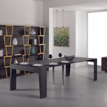 Tavolo consolle allungabile in acciaio e laminato Glen 120 2