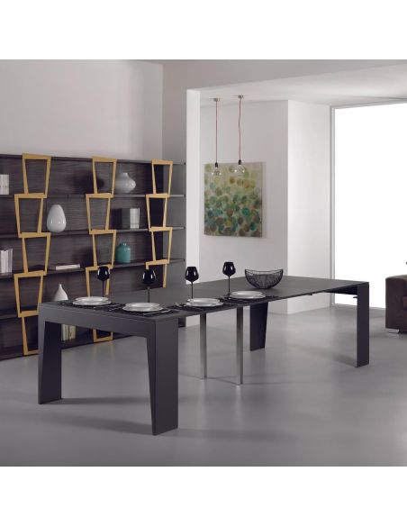 Tavolo consolle allungabile in acciaio e laminato Glen 120 Tavolo consolle allungabile in acciaio e laminato Glen 120