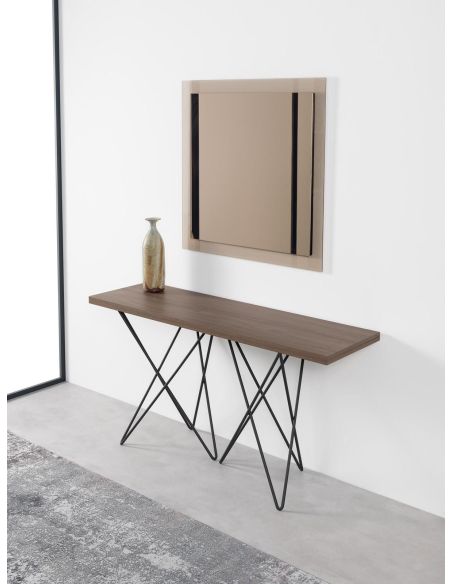 Tavolo consolle apribile a libro in acciaio e laminato Enduring