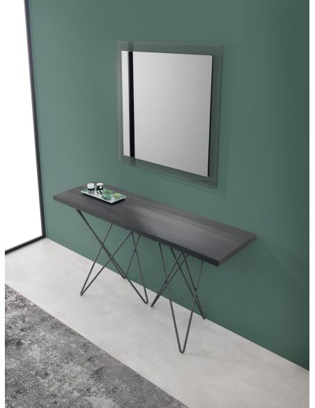 Tavolo consolle apribile a libro in acciaio e laminato Enduring