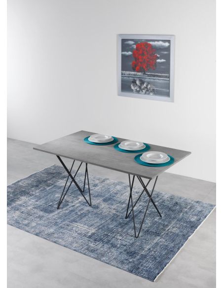 Tavolo consolle apribile a libro in acciaio e laminato Enduring