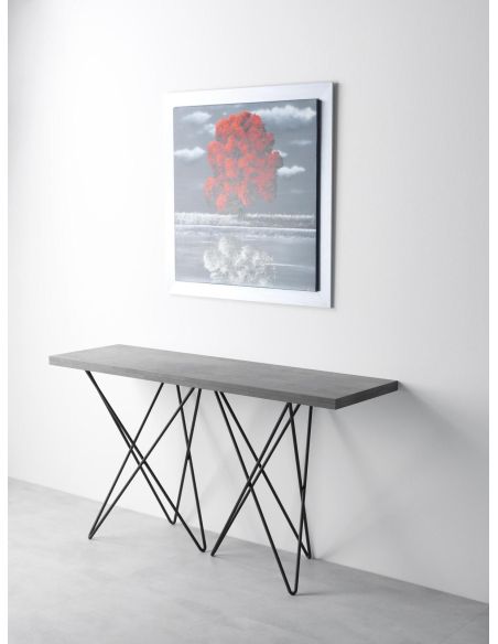 Tavolo consolle apribile a libro in acciaio e laminato Enduring