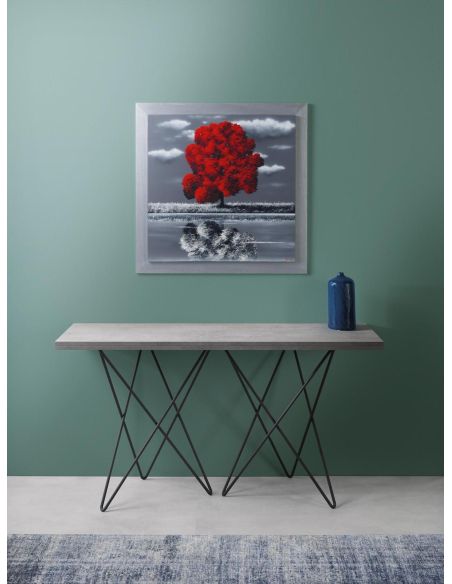 Tavolo consolle apribile a libro in acciaio e laminato Enduring