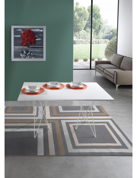 Tavolo consolle apribile a libro in acciaio e laminato Enduring