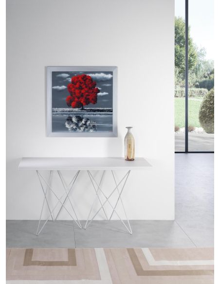 Tavolo consolle apribile a libro in acciaio e laminato Enduring