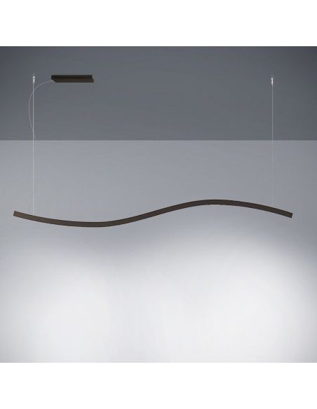 Lampadario a sospensione a LED in alluminio Curve Lampadario a sospensione a LED in alluminio Curve