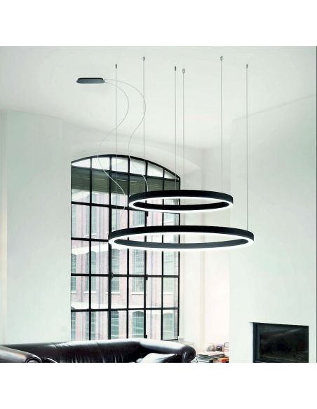 Lampadario sospensione 2 anelli a LED Bellai Home Lampadario sospensione 2 anelli a LED Bellai Home