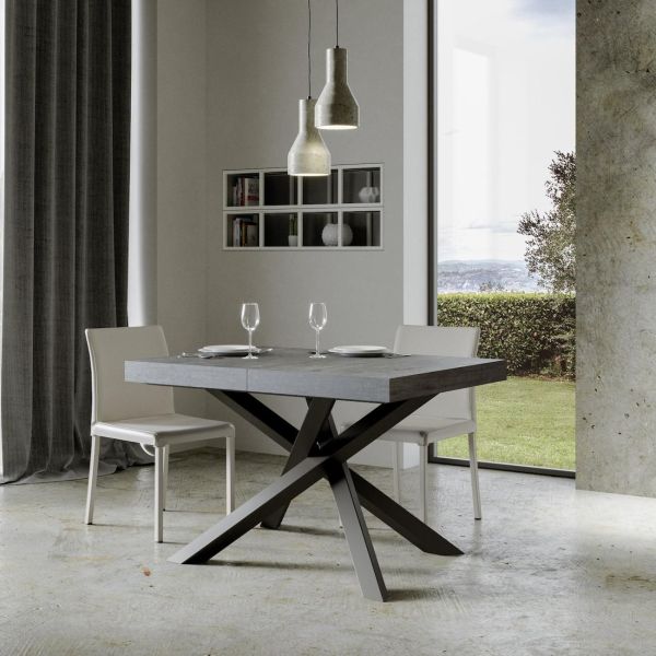 Tavolo da cucina allungabile in metallo e legno Aberdeen