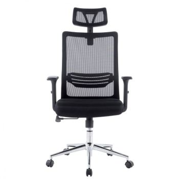 Sedia da ufficio con schienale in rete e base cromata Benton 2