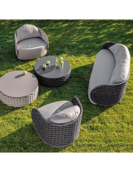 Salotto per giardino moderno in alluminio Mojo