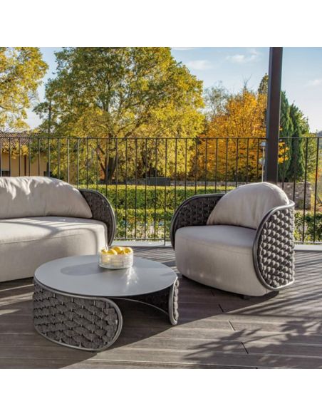 Salotto per giardino moderno in alluminio Mojo
