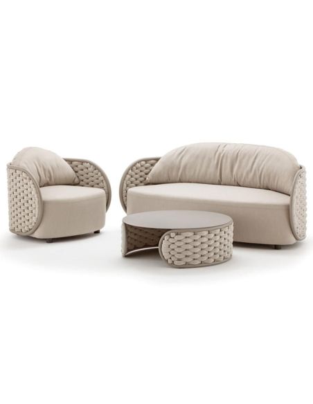 Salotto per giardino moderno in alluminio Mojo