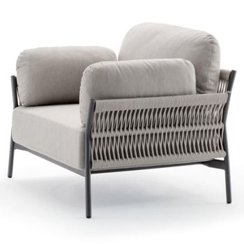 Set da giardino moderno in alluminio e corda Easy 2