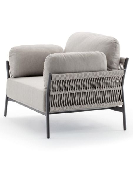 Set da giardino moderno in alluminio e corda Easy