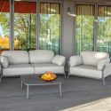 Set da giardino moderno in alluminio e corda Easy
