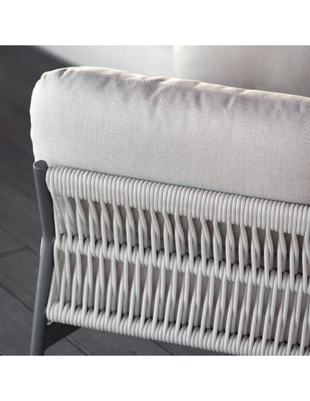 Set da giardino moderno in alluminio e corda Easy