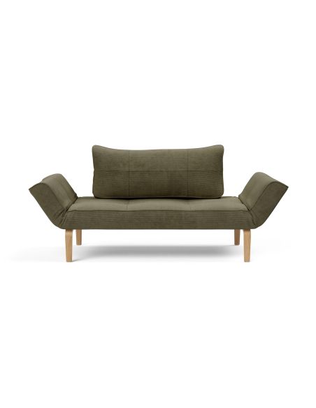 Divano letto singolo Zeal - Bow Legs - 316 Cordufine Pine Green