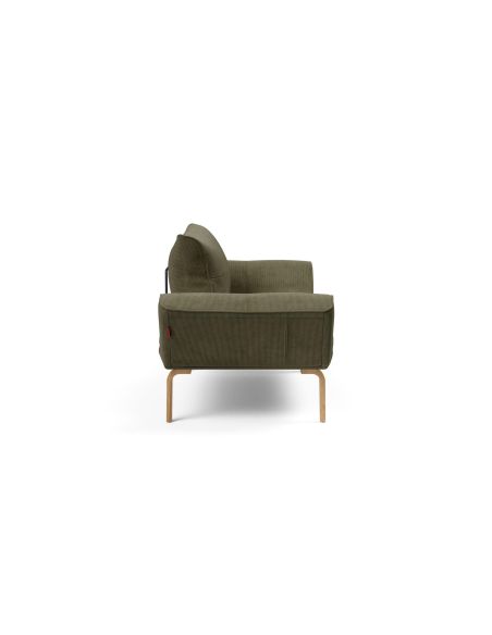 Divano letto singolo Zeal - Bow Legs - 316 Cordufine Pine Green