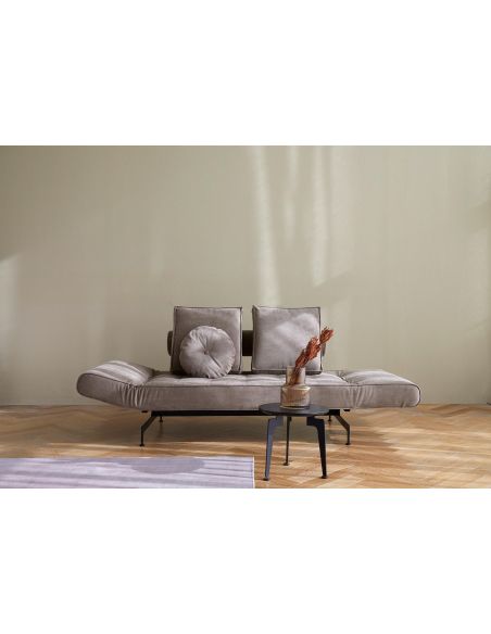 Divano letto singolo Ghia in tessuto con cuscini e materasso a molle Divano letto singolo Ghia in tessuto con cuscini e materasso a molle