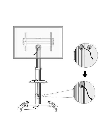 Porta TV su ruote con mensola in vetro da 37 a 70 pollici Trolly