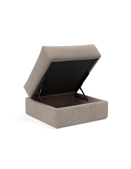 Pouf imbottito con contenitore salvaspazio Cornila Pouf imbottito con contenitore salvaspazio Cornila