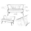 Divanetto 2 posti design moderno Davik Avocado