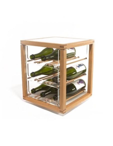 Portabottiglie vino design in legno Zia Babele 1
