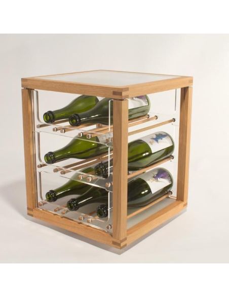 Portabottiglie vino design in legno Zia Babele 1