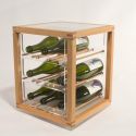 Portabottiglie vino design in legno Zia Babele 1