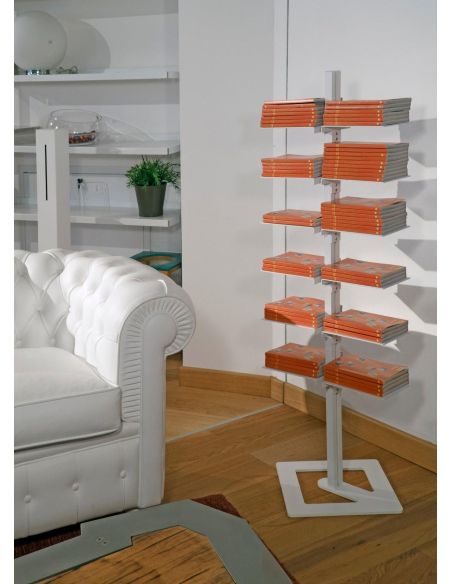 Libreria verticale autoportante in alluminio e acciaio Dotto