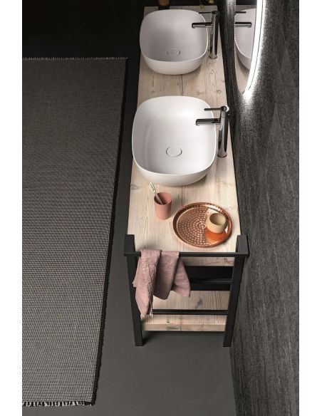 Set mobili bagno in legno Old Wood 2 di Loetrà Set mobili bagno in legno Old Wood 2 di Loetrà