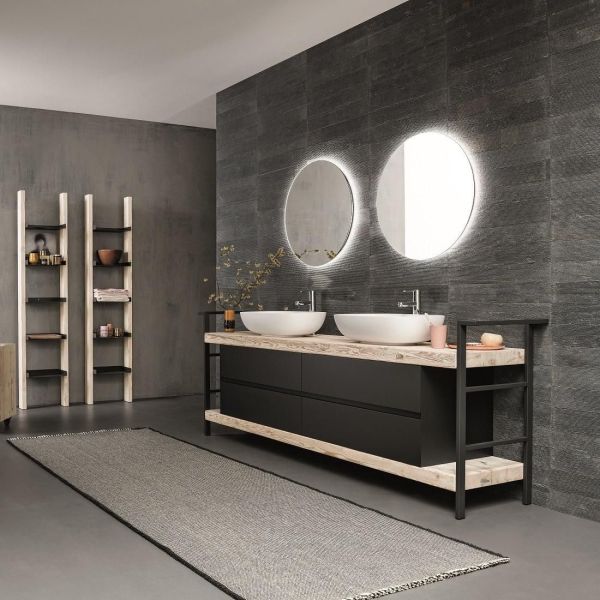 Set mobili bagno in legno Old Wood 2 di Loetrà