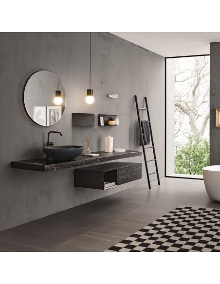 Mobili bagno in abete nero Old Wood 4 di Loetrà