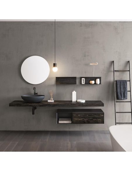 Mobili bagno in abete nero Old Wood 4 di Loetrà