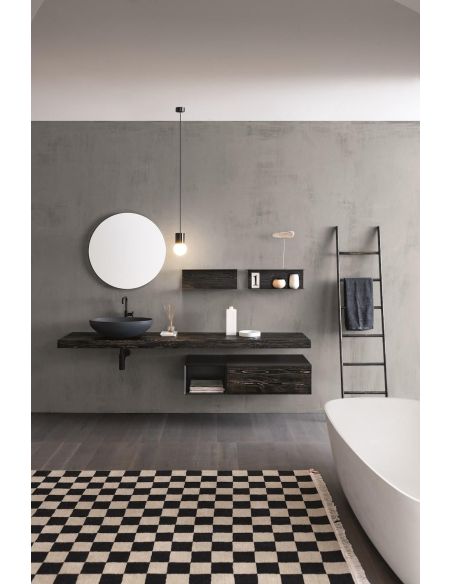 Mobili bagno in abete nero Old Wood 4 di Loetrà