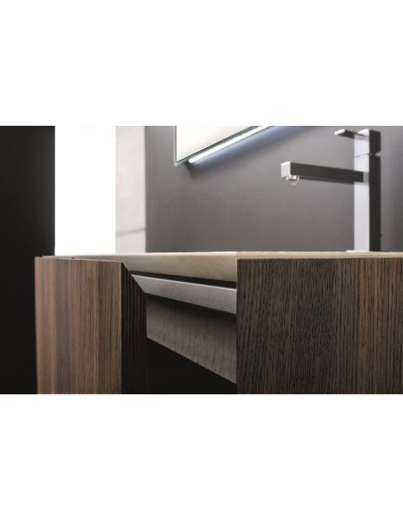 Set mobili bagno in rovere impiallacciato Crono 1 di Loetrà