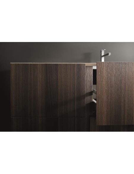 Set mobili bagno in rovere impiallacciato Crono 1 di Loetrà