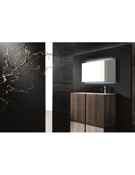 Set mobili bagno in rovere impiallacciato Crono 1 di Loetrà