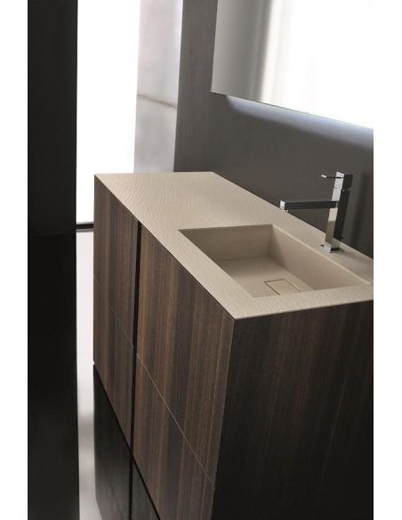 Set mobili bagno in rovere impiallacciato Crono 1 di Loetrà