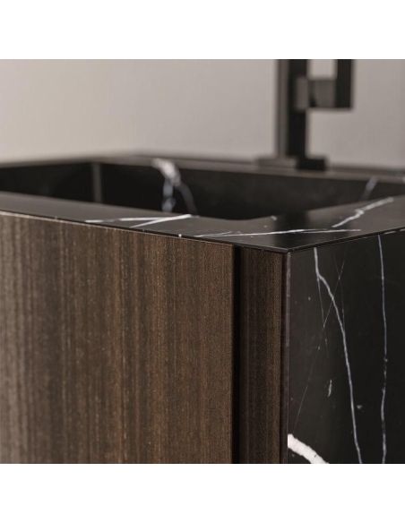 Composizione mobili bagno in legno Crono 2 di Loetrà