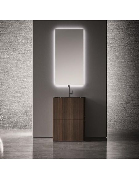 Composizione mobili bagno in legno Crono 2 di Loetrà