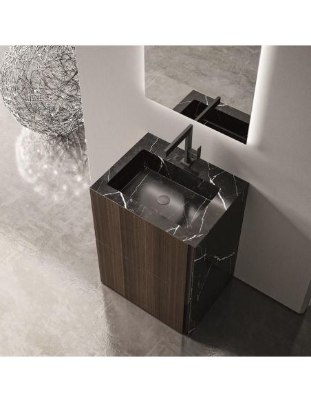 Composizione mobili bagno in legno Crono 2 di Loetrà