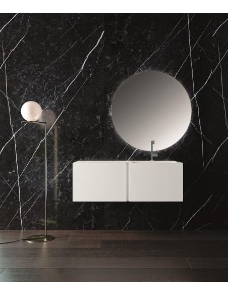 Set mobili bagno laccato bianco opaco Crono 3 di Loetrà