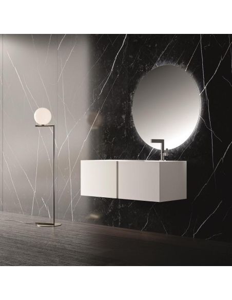 Set mobili bagno laccato bianco opaco Crono 3 di Loetrà