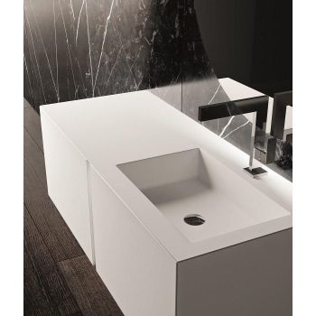 Set mobili bagno laccato bianco opaco Crono 3 di Loetrà 2