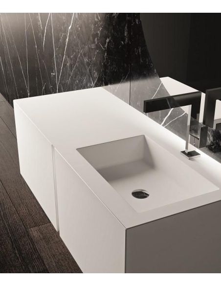 Set mobili bagno laccato bianco opaco Crono 3 di Loetrà