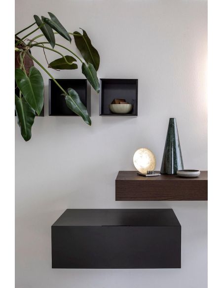 Mobili bagno in legno impiallacciato Qubo 2 di Loetrà