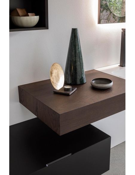 Mobili bagno in legno impiallacciato Qubo 2 di Loetrà