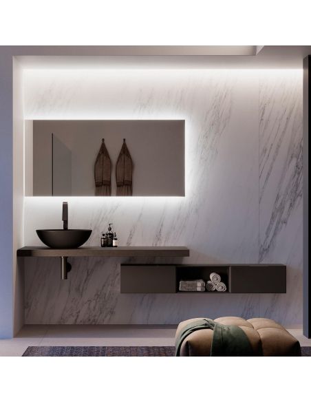 Mobili bagno in rovere tabacco / antracite Qubo 3 di Loetrà