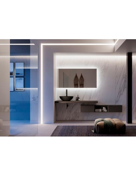 Mobili bagno in rovere tabacco / antracite Qubo 3 di Loetrà